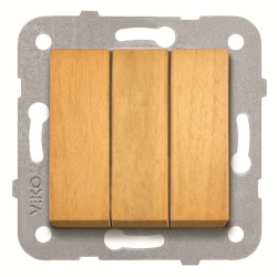 Viko 92615268 Novella/Trenda Kayın Üçlü Anahtar Düğme (Mekanizma Hariç)
