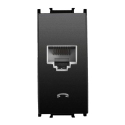 Viko Panasonic Thea Modüler Siyah 1M Nümeris Telefon Prizi Cat3 Mekanizma + Düğme/Kapak