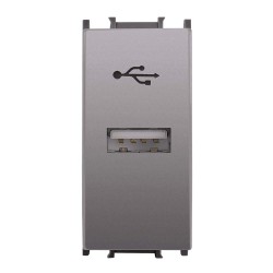 Viko Panasonic Thea Modüler Antrasit 1M USB Konnektör Mekanizma + Düğme/Kapak