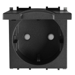 Viko Panasonic Thea Modüler Siyah 2M Kapaklı Topraklı Priz Mekanizma + Düğme/Kapak