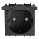Viko Panasonic Thea Modüler Siyah 2M Kapaklı Topraklı Priz Mekanizma + Düğme/Kapak