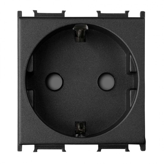 Viko Panasonic Thea Modüler Siyah 2M Topraklı Priz Mekanizma + Düğme/Kapak