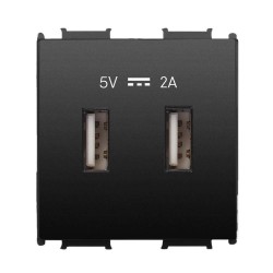 Viko Panasonic Thea Modüler Siyah 2M USB Priz Mekanizma + Düğme/Kapak
