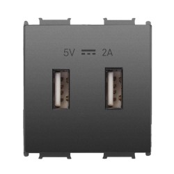 Viko Panasonic Thea Modüler Füme 2M USB Priz Mekanizma + Düğme/Kapak
