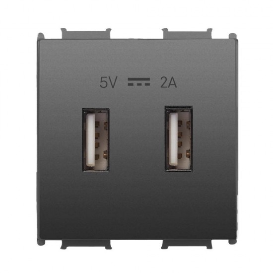 Viko Panasonic Thea Modüler Füme 2M USB Priz Mekanizma + Düğme/Kapak