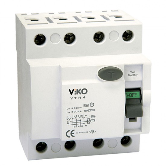 Viko VTR4-40300 Yangın Koruma Rölesi 3X40A 300 mA